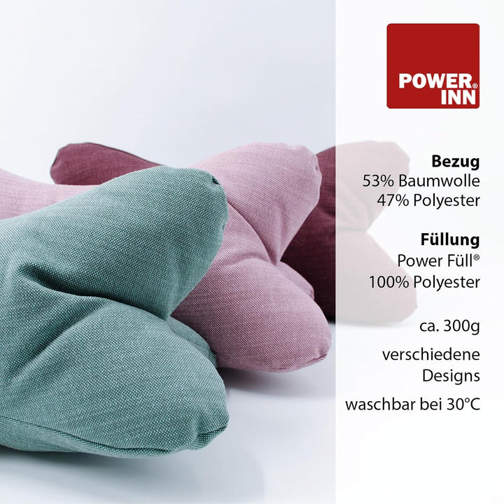 POWER INN Leseknochen de Luxe ca. 46x25cm | Nackenkissen als Buchstütze und Lesekissen | 30°C waschb