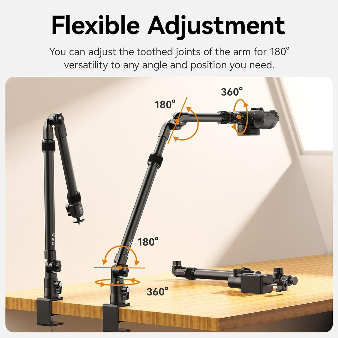 ULANZI Kamera Tischhalterung, ZJ02 98cm Kamera Tischstativ mit Flexibler Arm & 1/4" Kugelkopf für Ka