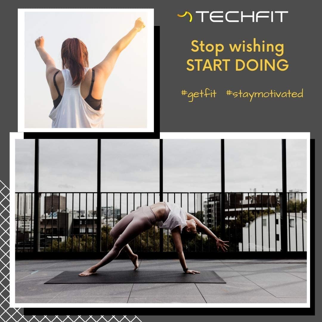 TechFit Yogamatte Rutschfest für das Fitnessstudio zu Hause - Pilates Matte für das Heimtraining, Yo