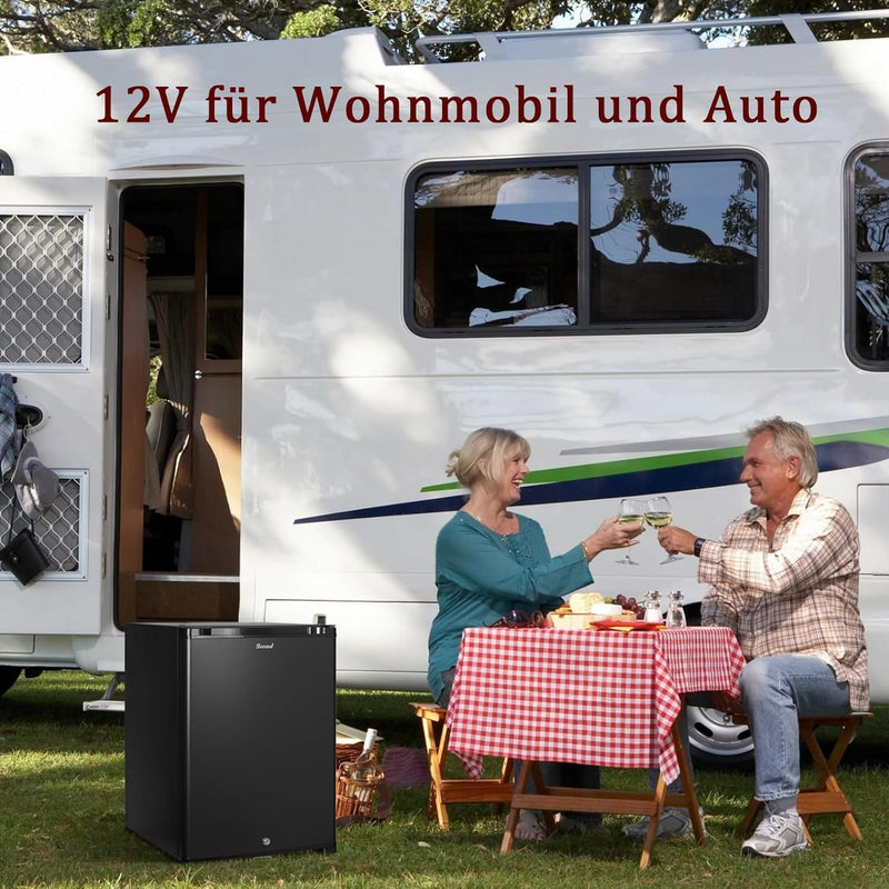 Smad Wohnmobil Kühlschrank 12V 230V, 51L Wohnmobil Kühlschrank, Leiser Auto Kühlschrank für Zimmer,