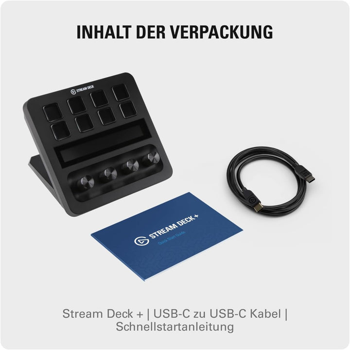 Elgato Stream Deck +, Audiomixer, Live-Produktion und Studio-Controller für Content Creators, Stream