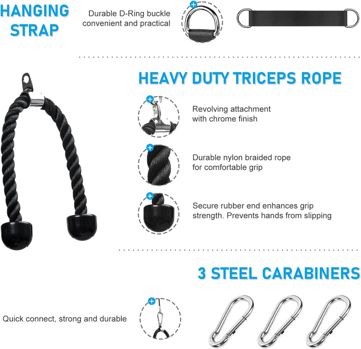 Kabelzug Fitness Kabel Latzug Fitness Bizeps Rücken Trainingsgerät DIY Kabelzug Pulley System Latzug