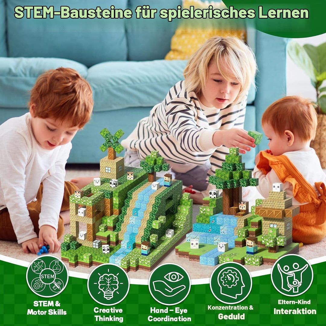 150 Stück Magnetische Bausteine, Magnetisches Spielzeug Blöcke, Magnetische Bausteine Bauspielzeug,