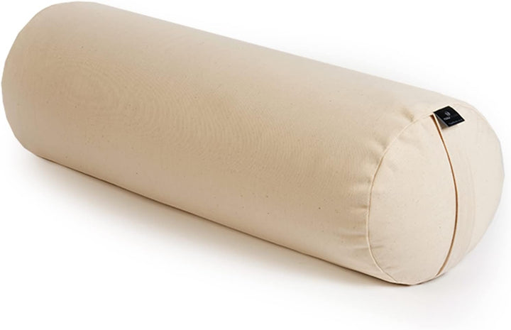 Yoga Studio Lotus Kissen, Baumwolle, mit YKK-Reissverschluss, 23 x 61 cm, Bio-Buchweizen natur, natu