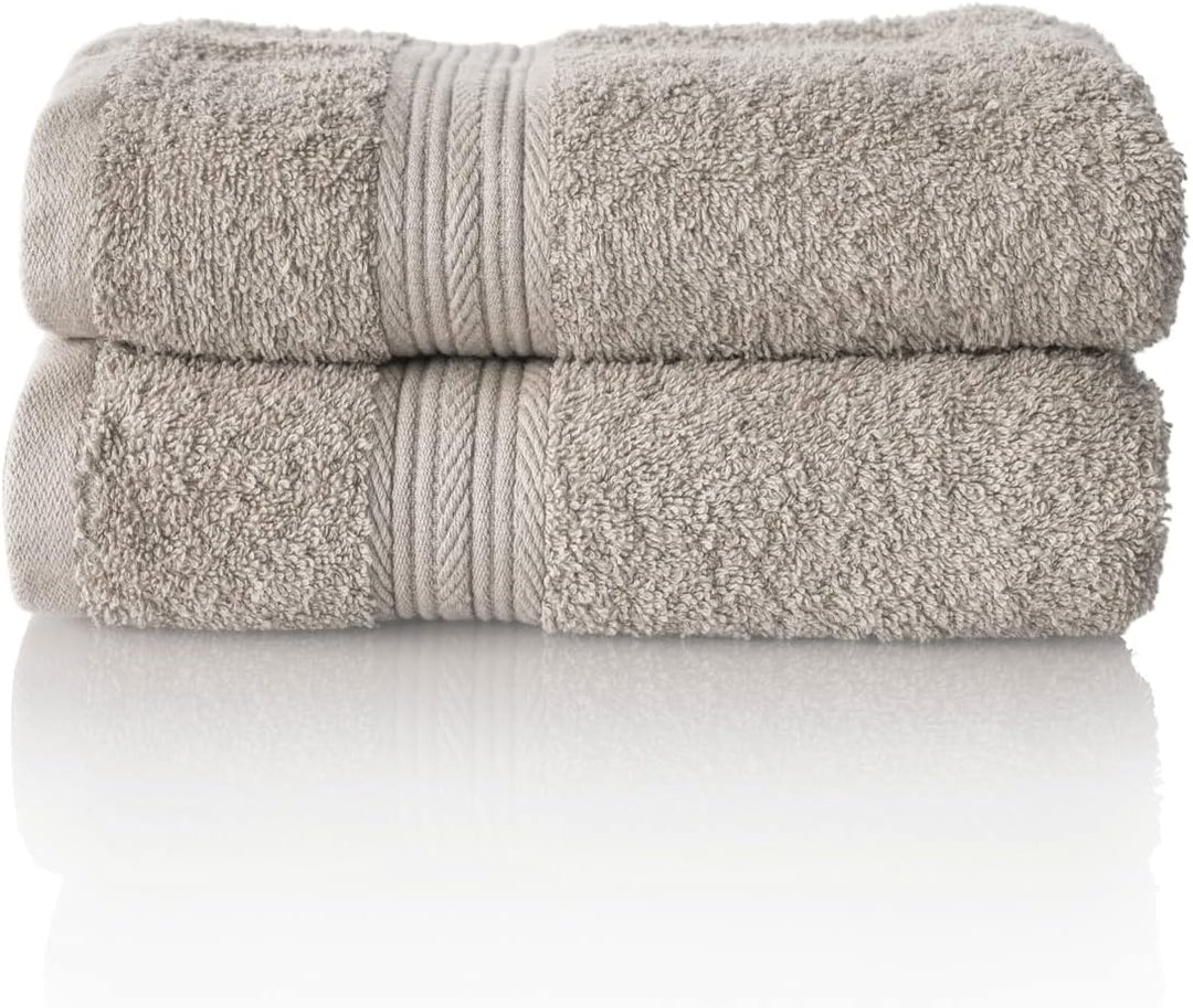 ALCLEAR Premium Frottier Handtuch Set, Frotteeserie in 6 Farben und 5 Grössen, Farbe: SILBERGRAU, 2X