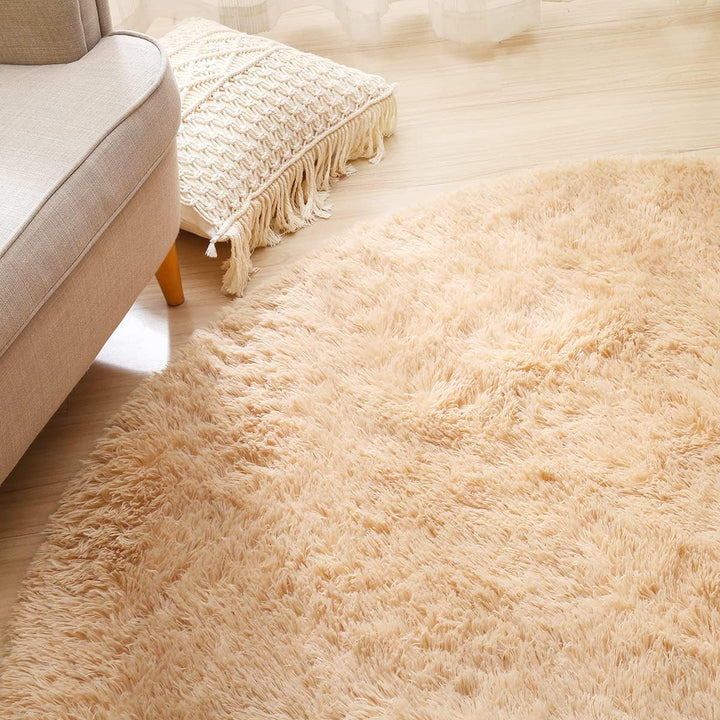 Rund Teppiche Hochflor Rund Teppich Wohnzimmer Langflor Teppiche für Wohnzimmer flauschig Shaggy Sch