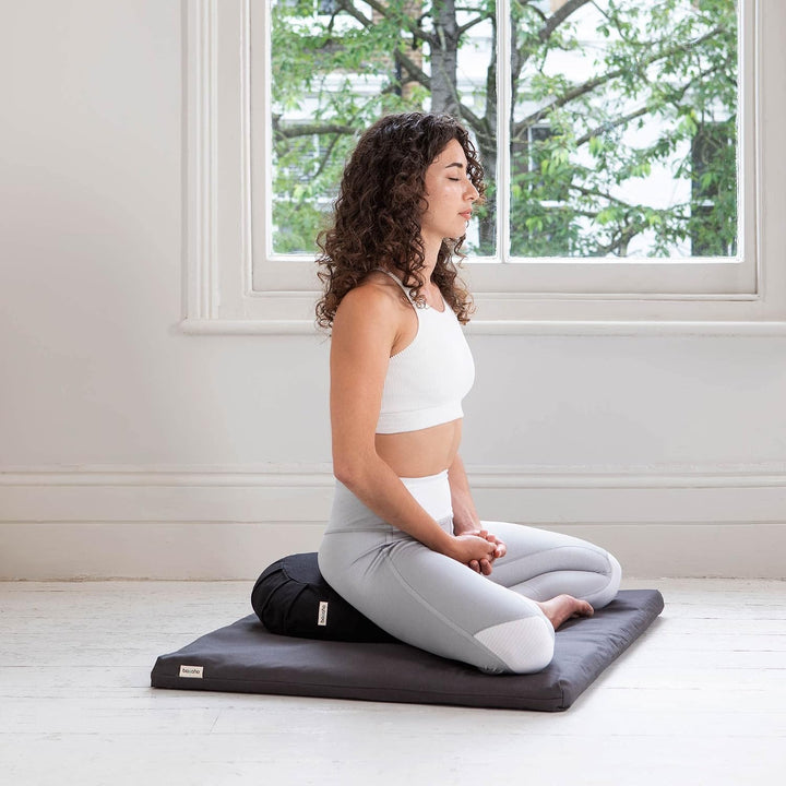basaho Zabuton Meditationsmatte | Biobaumwolle | Füllung aus recycelter Wollfaser Purpur, Purpur