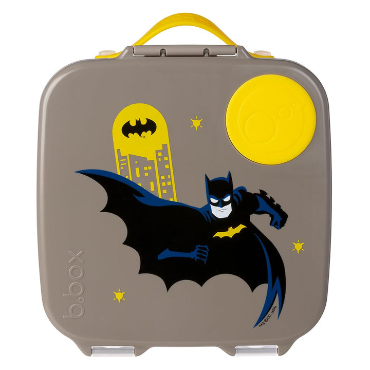 b.box Batman Brotdose | Grosse Bento-Box mit 4 Fächern (2 auslaufsicher), herausnehmbarer Trenner, G