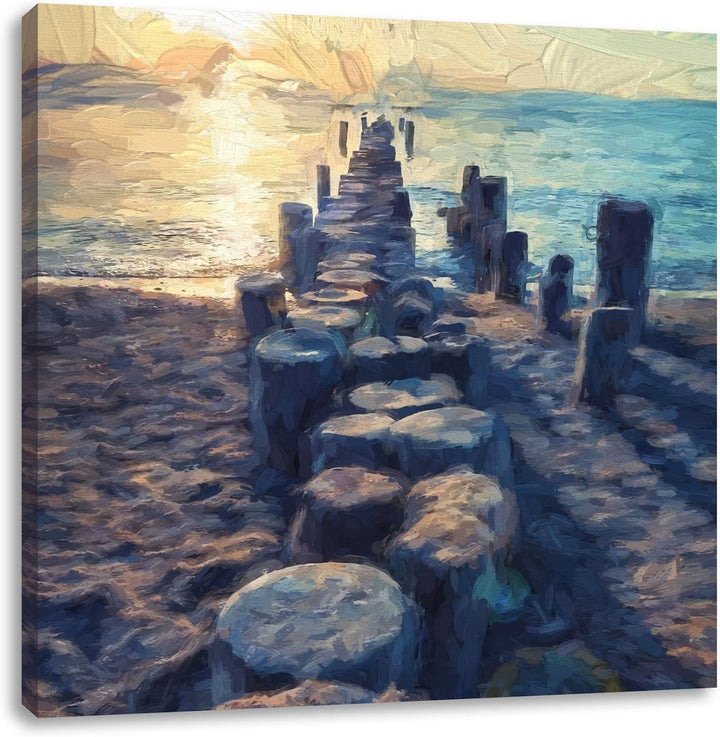 einzigartige Baumstümpfe, Format: 70x70 auf Leinwand, XXL riesige Bilder fertig gerahmt mit Keilrahm