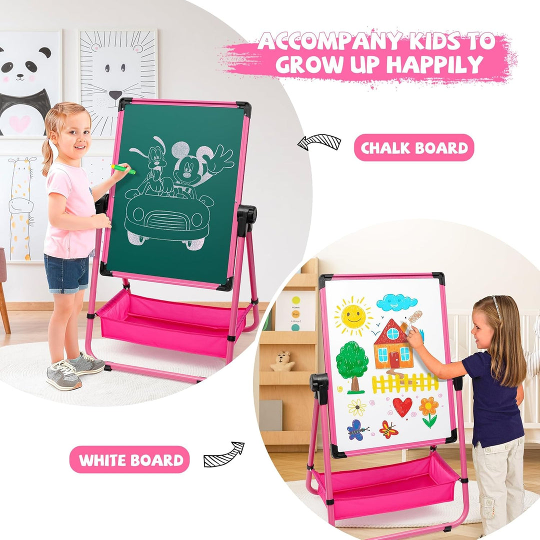 Kinder Staffelei Malerei Doppelseitige Tafel für Kinder mit Kreidetafel & Whiteboard 360 drehbare Hö