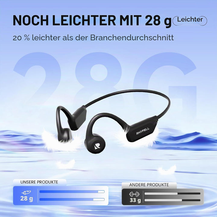 Knochenschall Kopfhörer, Open Ear Bluetooth 6.0 Sportkopfhörer, Geeignet für Laufen Orange und Grau,