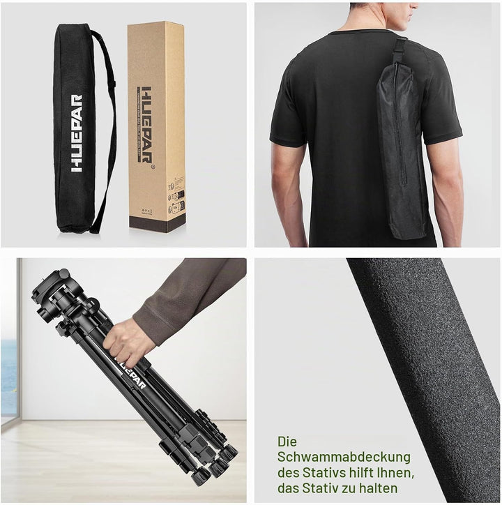 Huepar Professionelles Baustativ für Laser und Kameras, 146 cm verstellbar für Hochleistungslaser, P