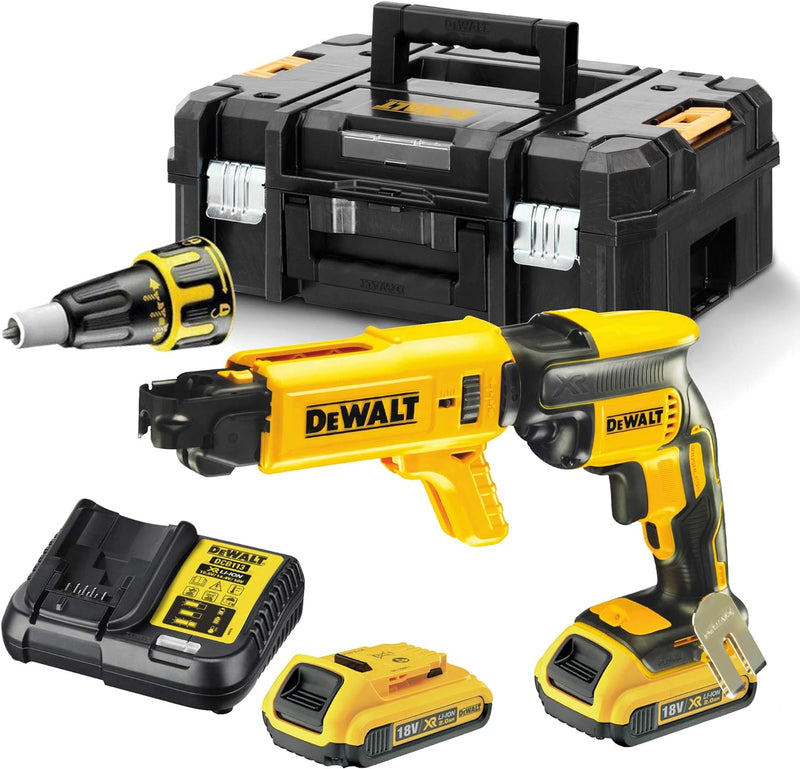 DEWALT DCF620D2K-GB 18 V XR bürstenloser Trockenbau-Schraubendreher, 2 x 2 Ah, mehrfarbig, 23,3 x 38