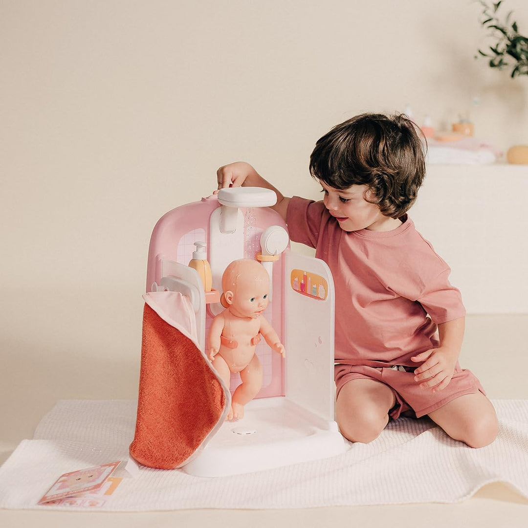 Smoby - Baby Nurse Puppen-Dusche mit funktionalem Duschkopf &amp; Zubehör - Für Puppen bis 42 cm (Puppe