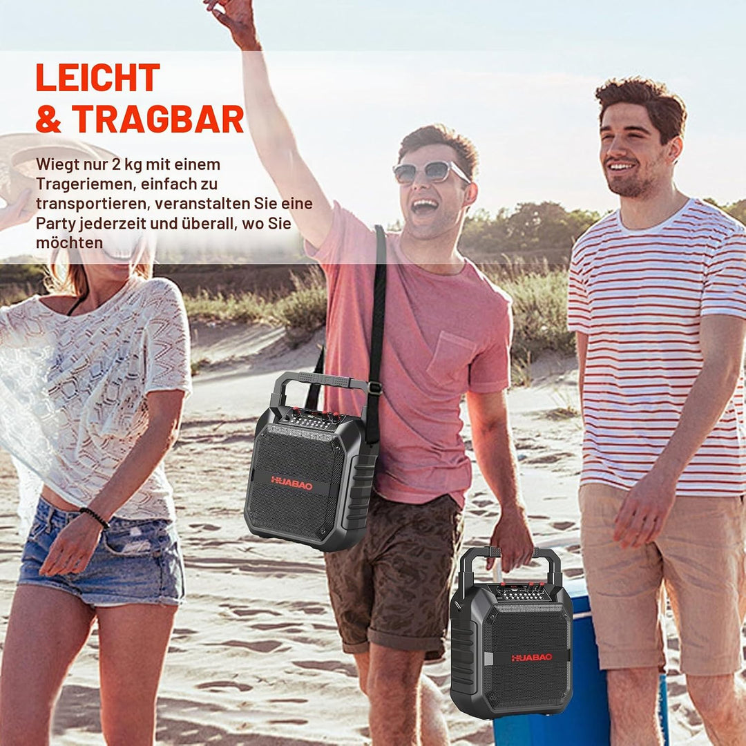 Karaoke-Maschine, tragbarer Bluetooth-Lautsprecher mit drahtlosem Mikrofon für Erwachsene & Kinder,