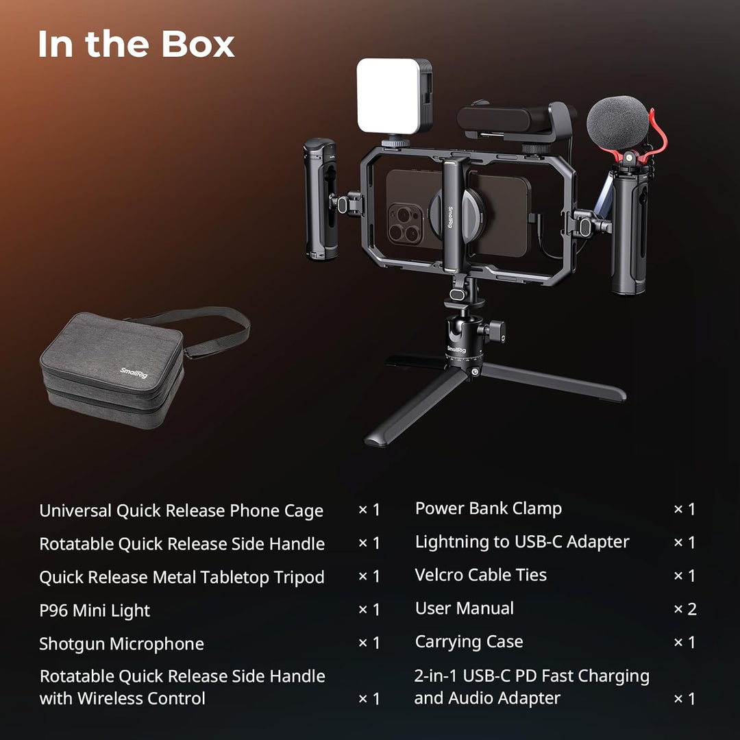 SmallRig All-in-One Universal Quick Release Phone Video Rig Kit Pro, Telefonstabilisator-Rig-Kit mit
