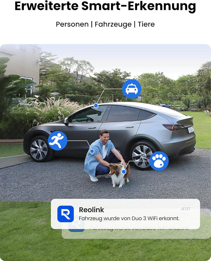 Reolink 16MP Wi-Fi 6 Überwachungskamera Aussen WLAN mit 180° Panoramablick, Bewegungsspur, 30m Farbn