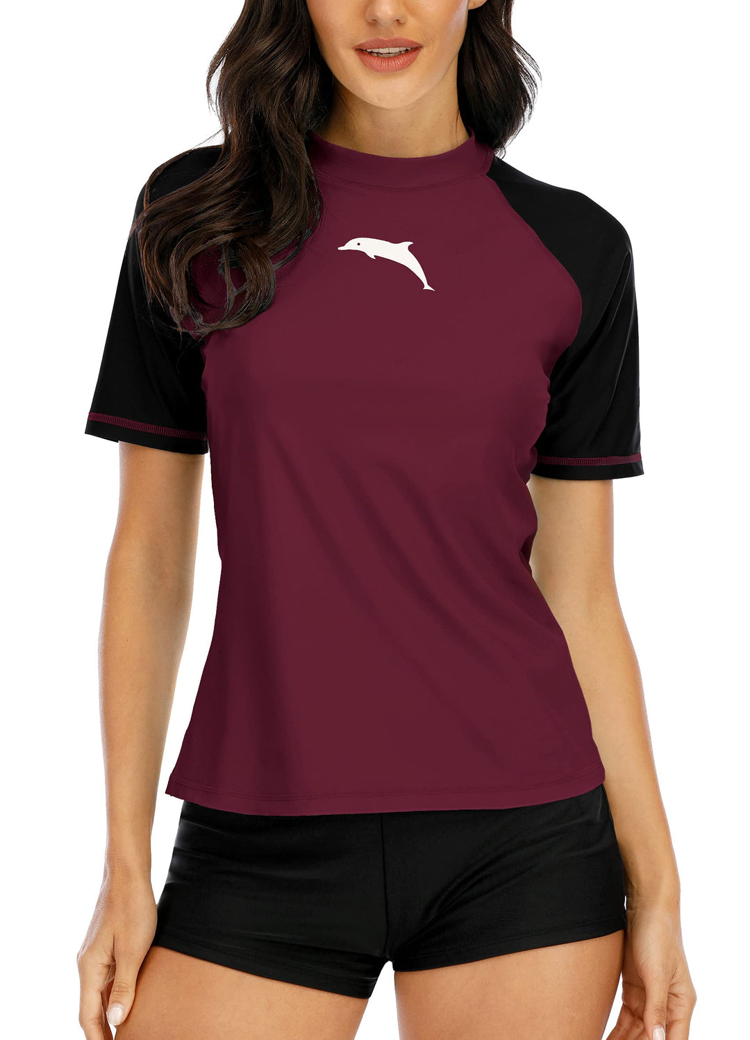 Halcurt UV Shirt Damen Kurzarm Rash Guard UPF 50+ Schwimmshirt Schnell Trocknender Badeshirt M-XXL X