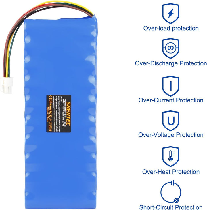 Shentec 12V 6000mAh NI-MH Ersatzakku für Husqvarna Automower 535 06 36-01, 535 09 62-01, 5350636-01,