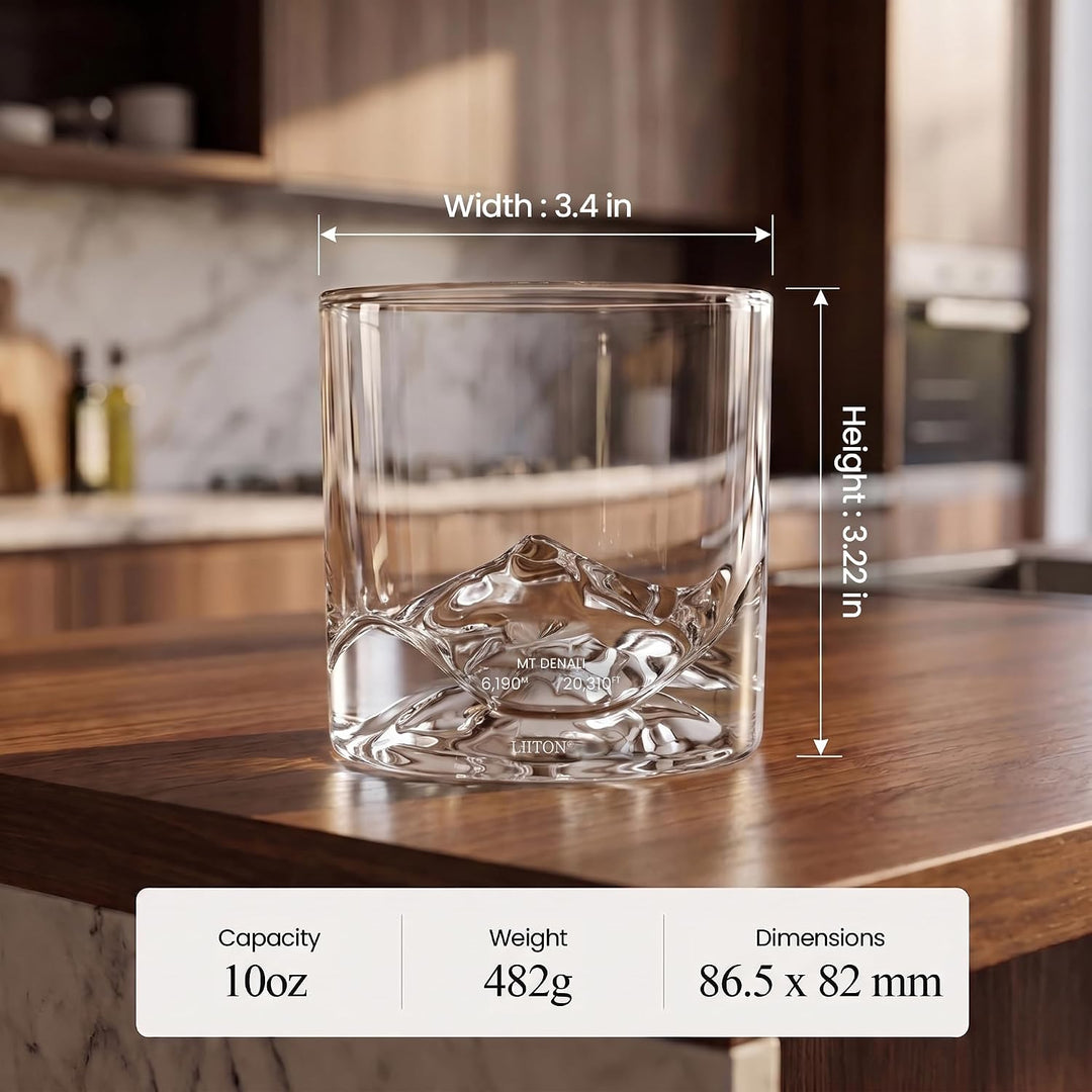 LIITON Exklusiv Whisky Gläser Set Denali 2-teilig aus Kristallglas, Tumblergläser, Geschenke für Män