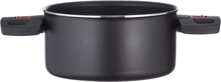 BALLARINI Click + Cook Kochtopf, Antihaftbeschichtet, 16 cm, Mit klappbaren Kunststoff-Griffen, Schw