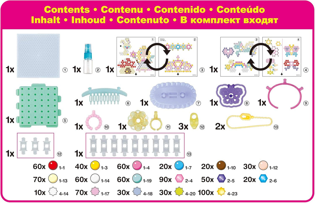 Aquabeads 31766 Märchenwelt - Bastelset & 31520 Glitzerperlen - Nachfüllset Nachfüllpack Märchenwelt
