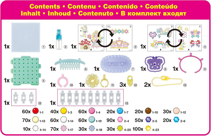 Aquabeads 31766 Märchenwelt - Bastelset & 31520 Glitzerperlen - Nachfüllset Nachfüllpack Märchenwelt