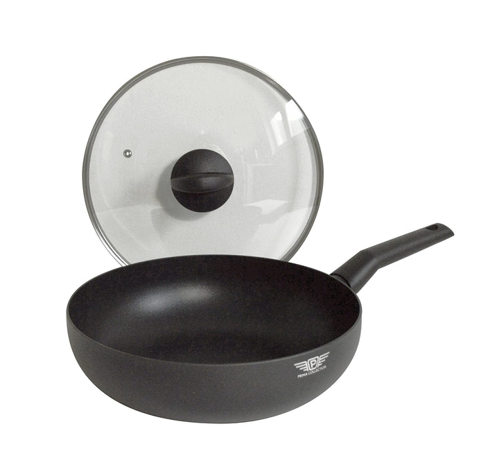 Pintinox Prima Collection, Schwarzer Sautapasta-Wok, Antihaftbeschichtung, Induktion, Deckel aus geh
