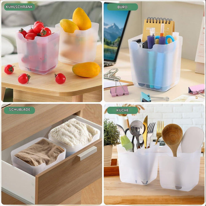 6er Pack Kühlschrank Organizer Aufbewahrung Boxen Set, Fridge Organizer Schublade Ordnungssystem Sta