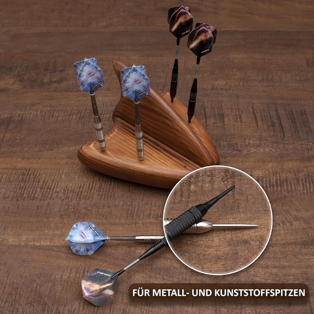 McFARRONS Darthalter aus Holz für 6 Darts - Praktische Dart Aufbewahrung als Zubehör für Jede Art vo