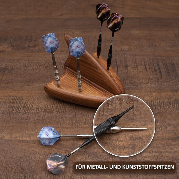 McFARRONS Darthalter aus Holz für 6 Darts - Praktische Dart Aufbewahrung als Zubehör für Jede Art vo
