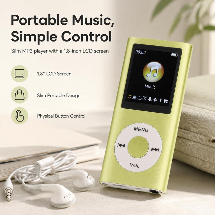 MP3-Player, stilvoll, multifunktional, verlustfreie Klangqualität, schlanker 1,8-Zoll-LCD-Bildschirm
