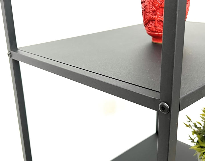 DanDiBo Standregal Schwarz Schmal Metall mit 5 Ebenen 170x50x35 cm Regal Bad Küche Stehend 96472 Met