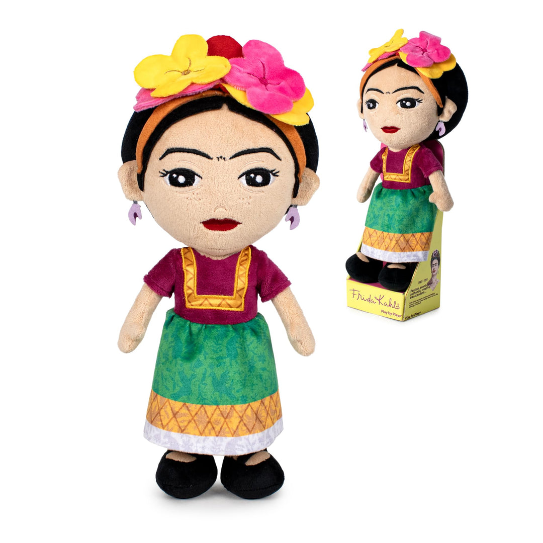 Famosa Softies 760023277 Frida Kahlo Plüschtier, 27 cm, in Unit Display, Hommage 70. Jubiläum, detai