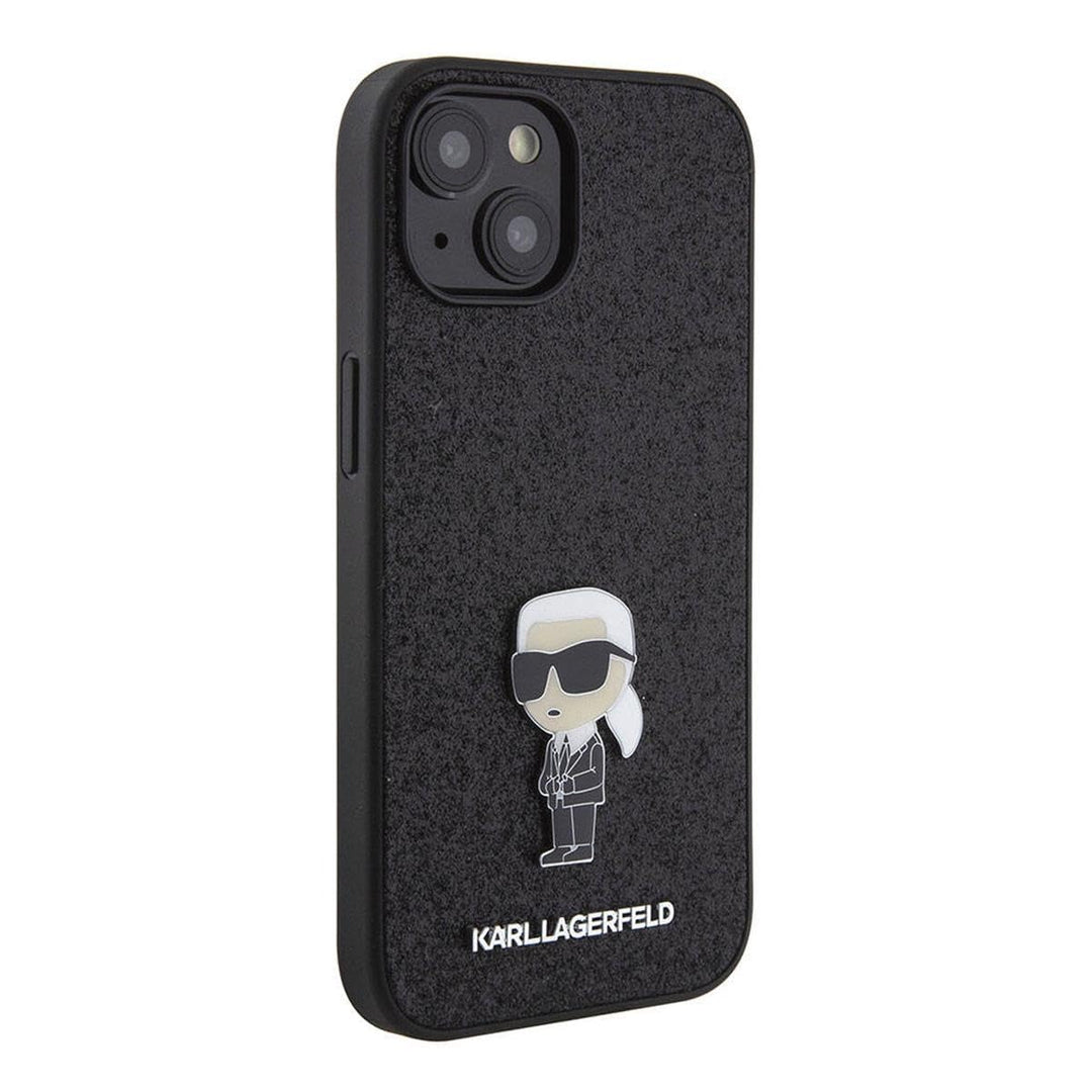Karl Lagerfeld KLHCP15SGKNPSK Hülle für iPhone 15 6.1" Schwarz hardcase Fixed Glitter Ikonik Logo Me