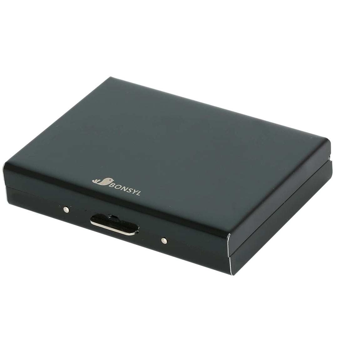 BONSYL® RFID Slim Kreditkartenetui aus Metall für Damen und Herren, Kreditkartenetui mit 10 Kartenfä