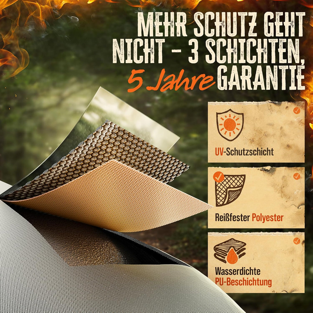 AMZBBQ® Premium Grillabdeckung wetterfest - 85 x 100 x 55 cm - 100% wasserdichte Abdeckhaube für Gas