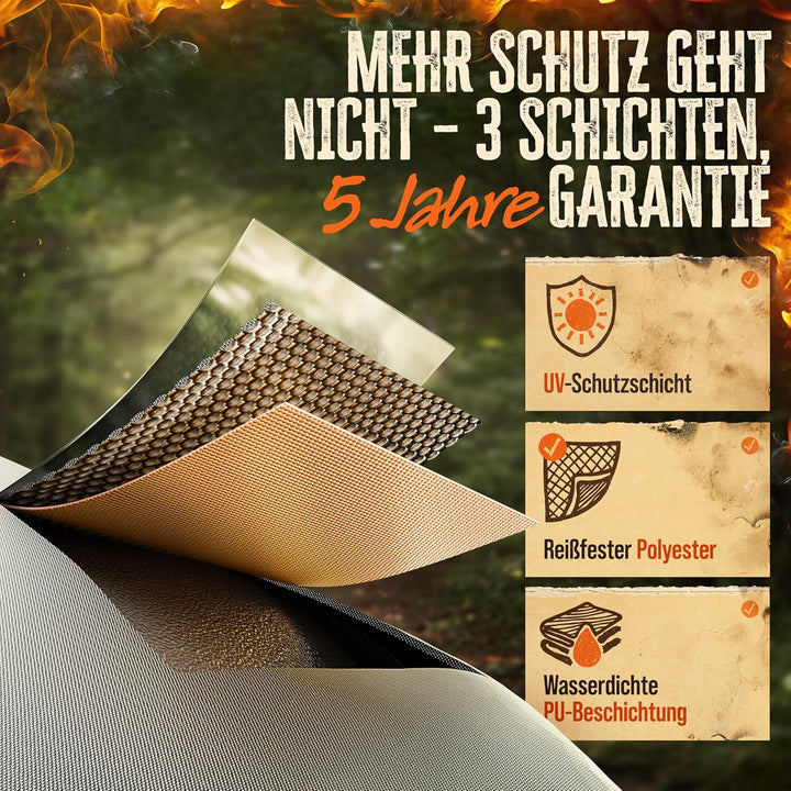 AMZBBQ® Premium Grillabdeckung wetterfest - 85 x 100 x 55 cm - 100% wasserdichte Abdeckhaube für Gas