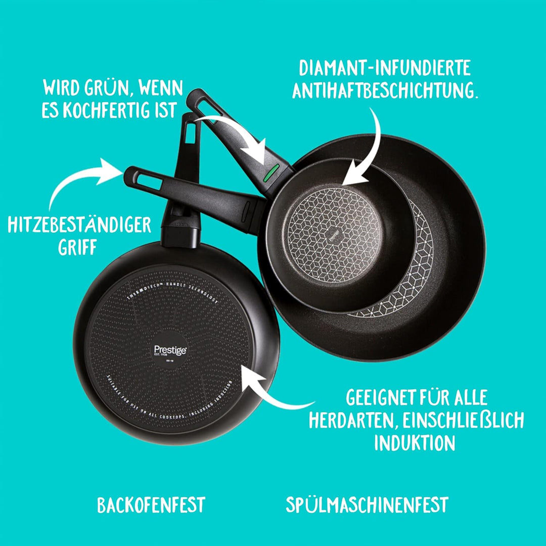 Prestige Thermo Smart Induction Antihaftbeschichtete Wok-Pfanne, 28 cm Durchmesser 28cm Stirfry pan,