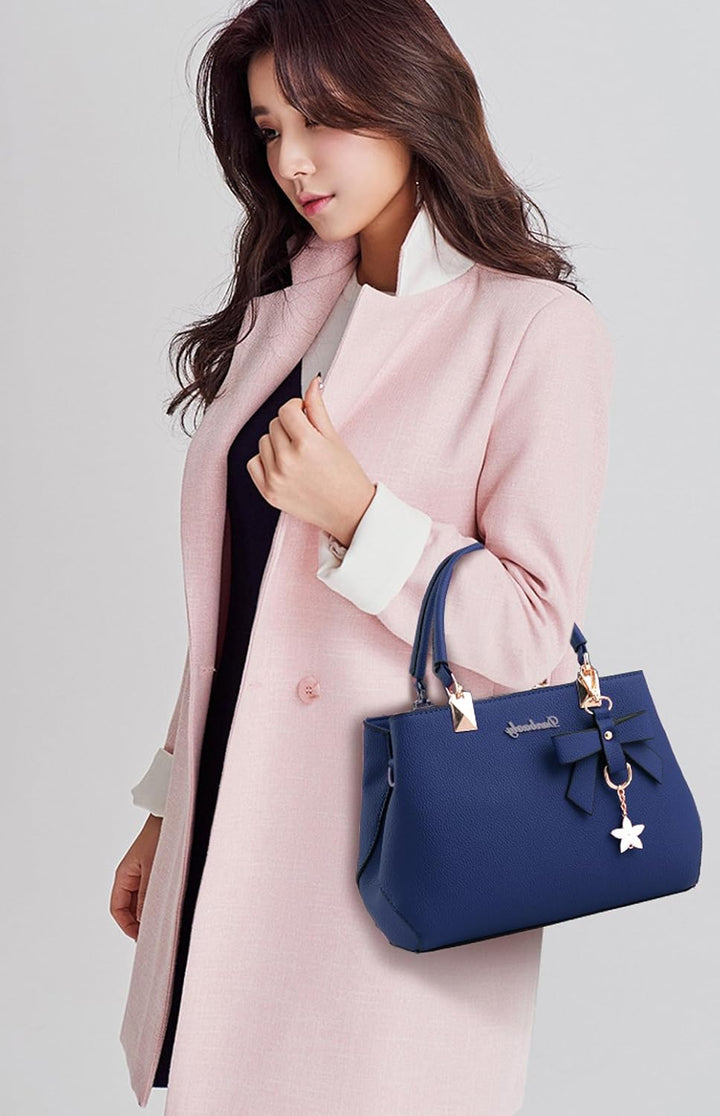 Dreubea Womens Handbag Tote Shoulder Purse Leather Crossbody Bag Marineblau, K&#xF6;nigsblau
