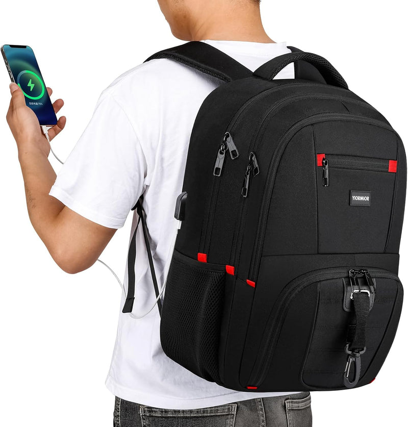 YIORMIOR Rucksack Herren Schulrucksack Jungen Teenager für 15,6 Zoll Laptop Rucksack Arbeit Wasserdi