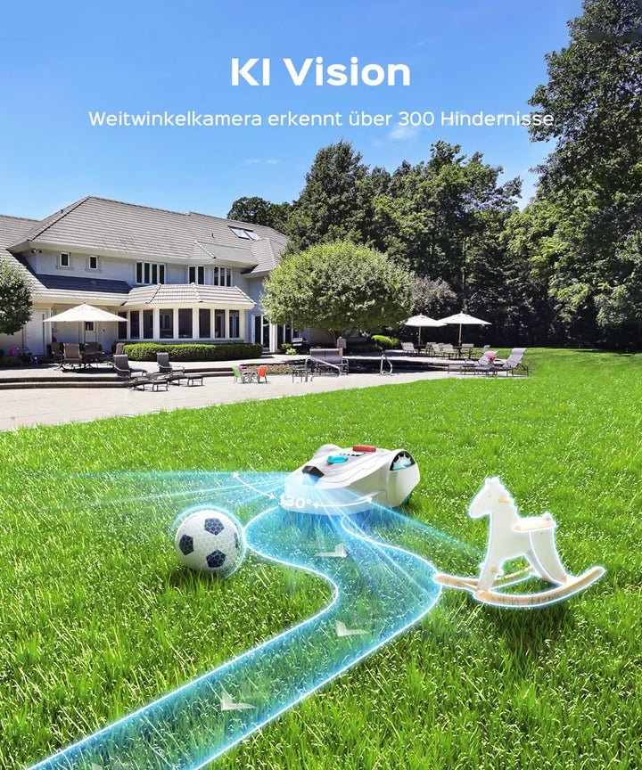 YARDCARE M800Plus Mähroboter ohne Begrenzungskabel,GPS Positionierung+3D Vision Rasenmäher Roboter o