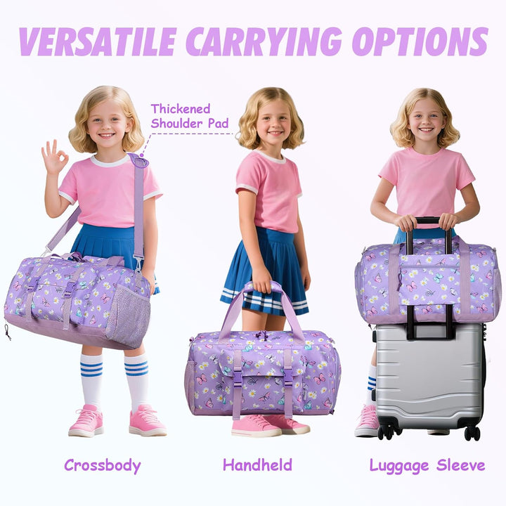 Kinder Reisetasche, Kasgo Duffle Bag für Kinder Jungen Mädchen Wasserabweisend Duffel Sport Carry On