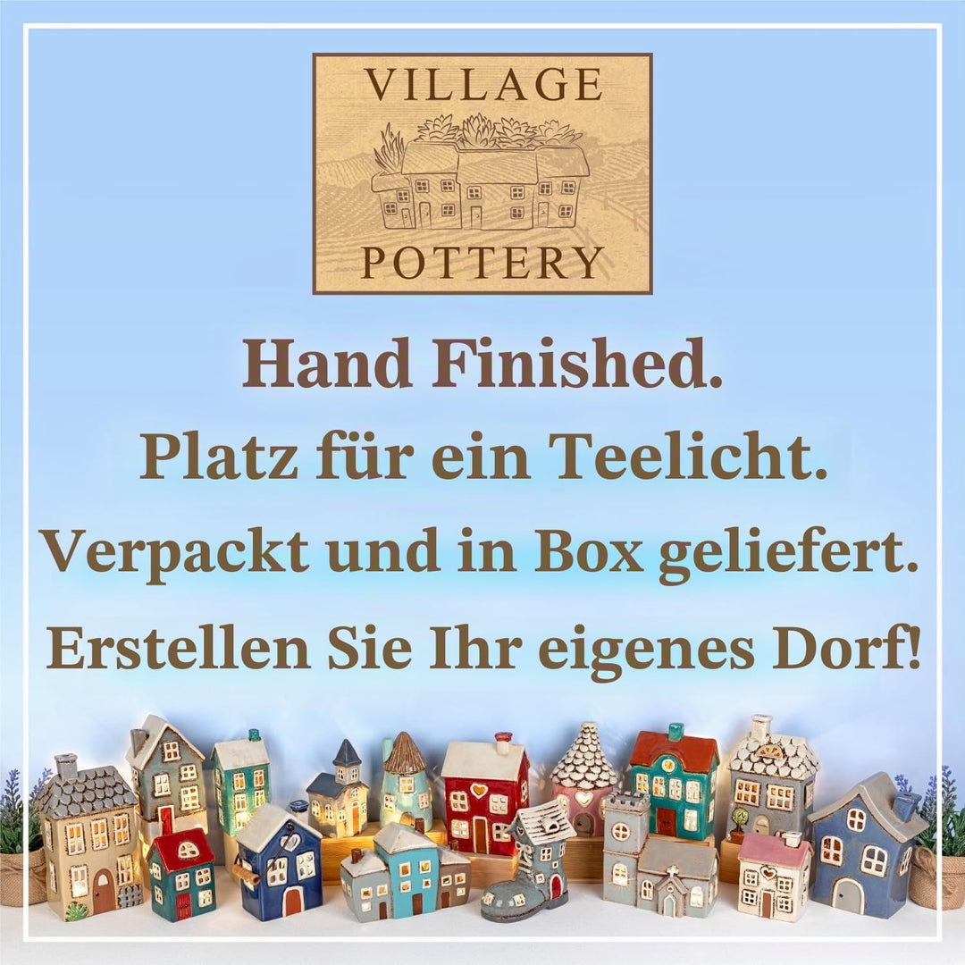 Village Pottery Teelichthalter Landhaus grau