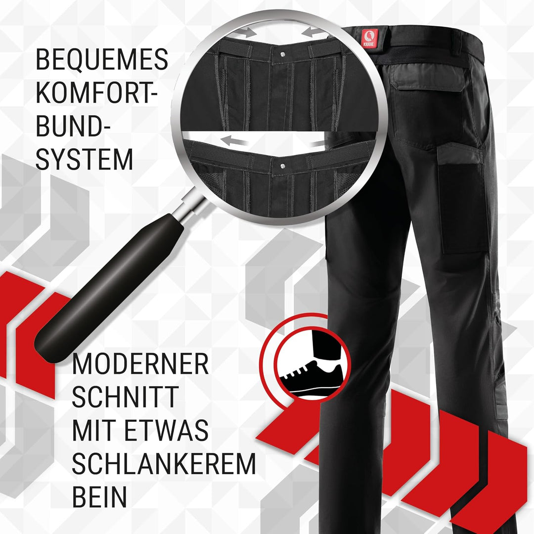 KRÄHE WORKWEAR Profession Pro Evo Bundhose I Arbeitshose mit Stretch I Made IN Europe I unser Allrou