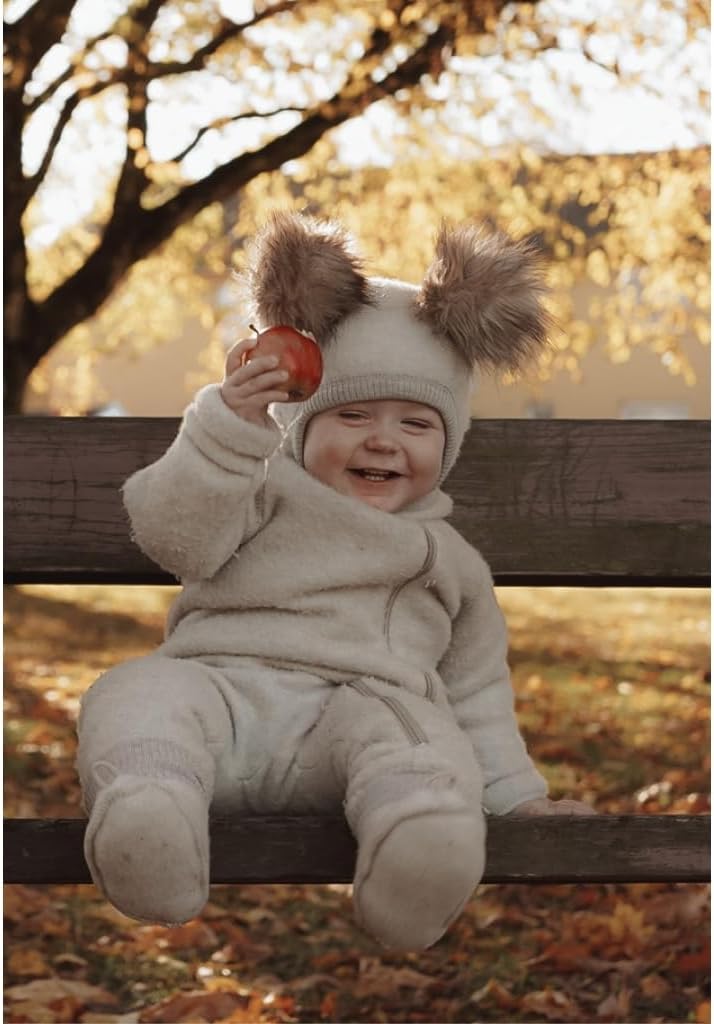 Mikk-line Walkoverall | Wollwalk Overall für Baby und Kleinkind | Schlafanzug Aus 95% Wolle - 100% M
