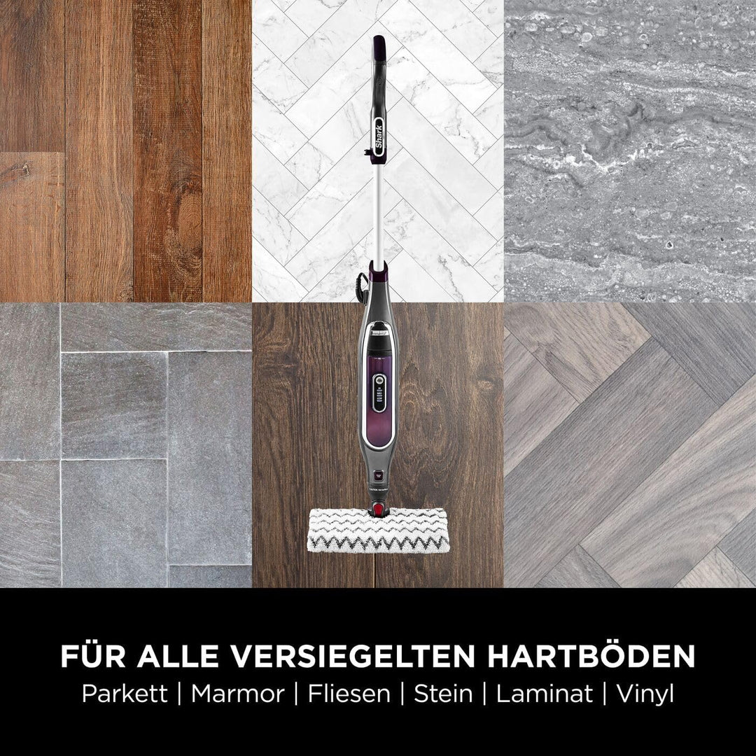 Shark [S6003EU] Klik n´ Flip Smartronic Deluxe Dampfmopp/Dampfreiniger (mit 2 doppelseitigen Dirt-Gr