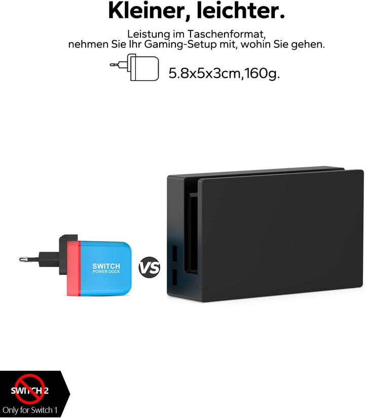 TreasLin Switch Ersatz Dock, PD 36W USB C Ladegerät für Switch-OLED TV Modus Dockstation für Switch
