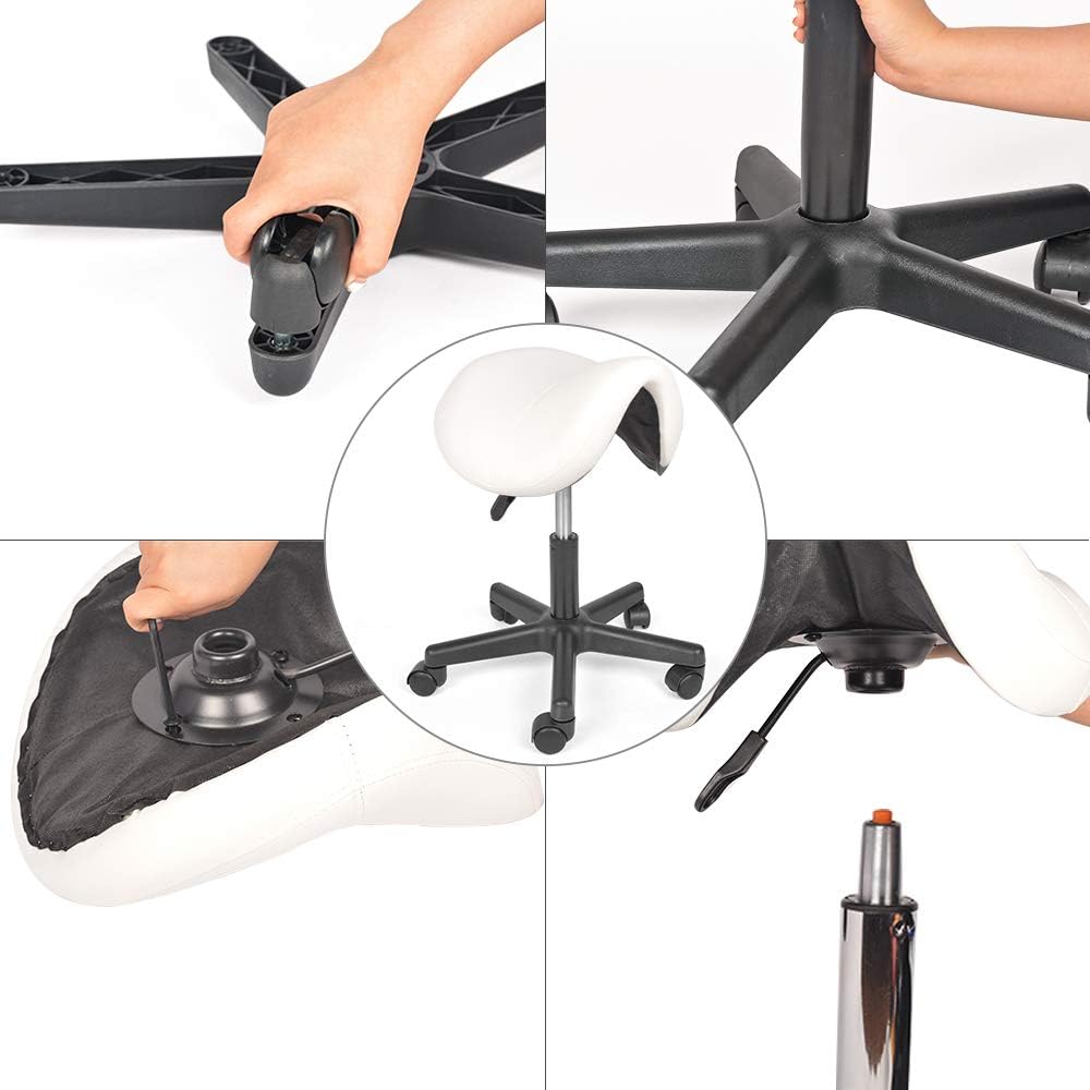 Mingone Sattelhocker Ergonomischer 2 Stück Arbeitshocker Höhenverstellbar Bürohocker mit Rollen 360°