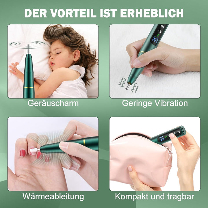 Nagelfräser Set Elektrisch,NAILGIRLS 11 in 1 Aufladbare Professional Electric Nail Drill Machine,Pro